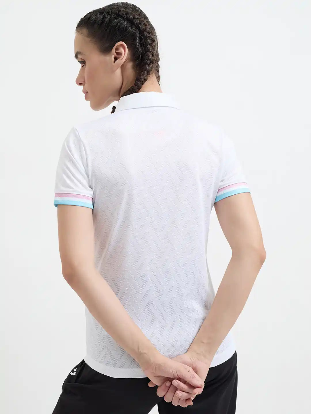 SG H1WP83221 Women White Polo T-Shirt
