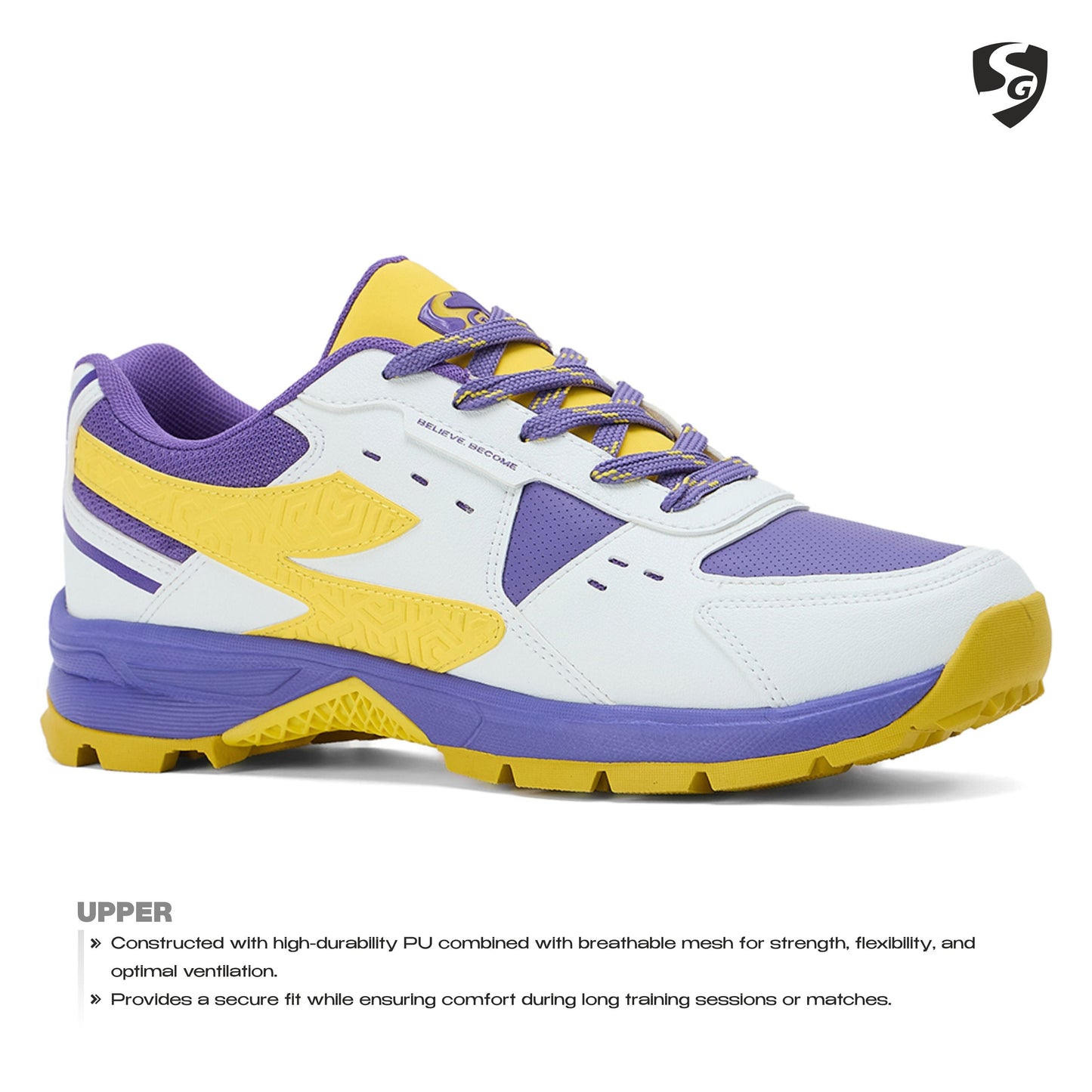 SG CLUB EVO Shoes White/Purple/Yellow