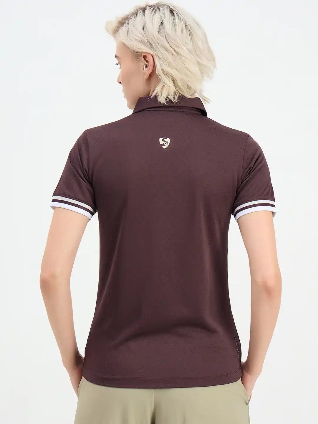 SG H1WP83222 Women Raisin Purple Polo T-Shirt