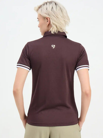 SG H1WP83222 Women Raisin Purple Polo T-Shirt
