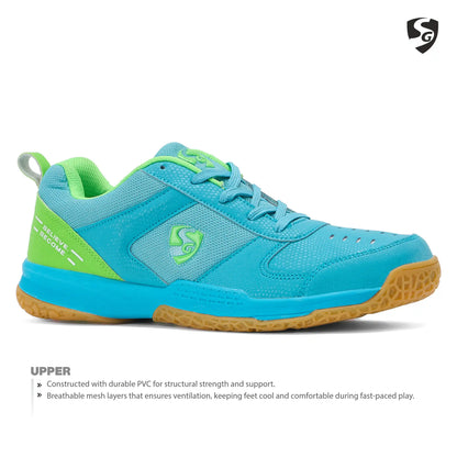 SG COURT PRO Shoes Aqua/Lime Green