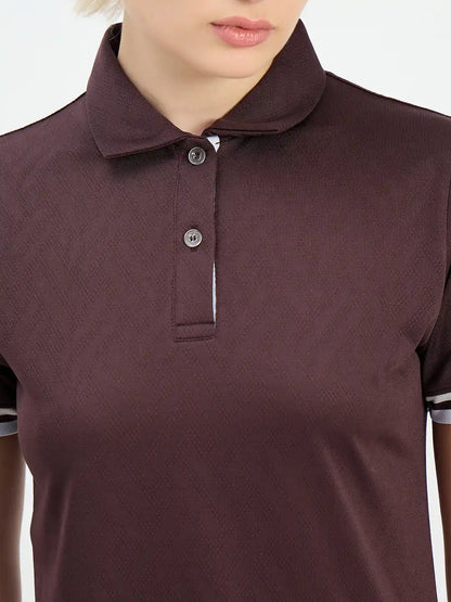 SG H1WP83222 Women Raisin Purple Polo T-Shirt