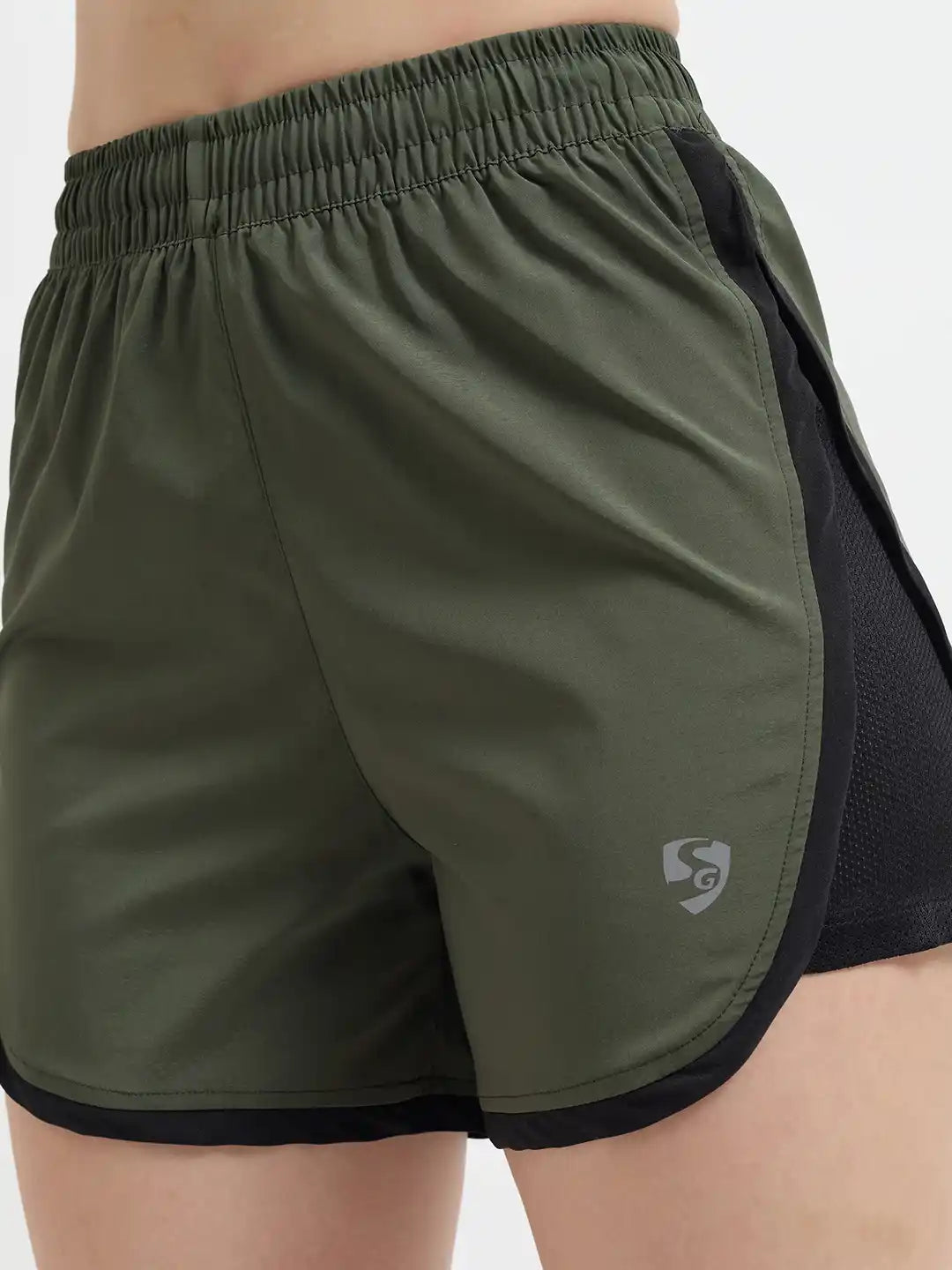 SG H2WS83252 Women Olive Green Shorts