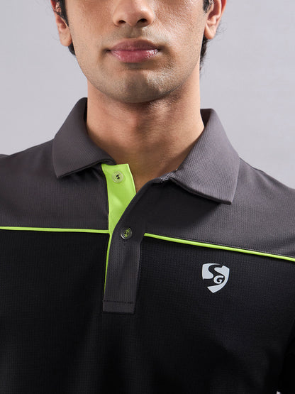 SG Men's Polo T-Shirt Black/ Graphite