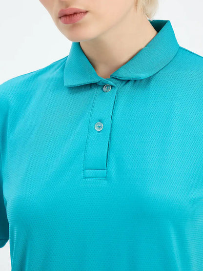 SG H1WP83192 Women Turquoise Polo T-Shirt
