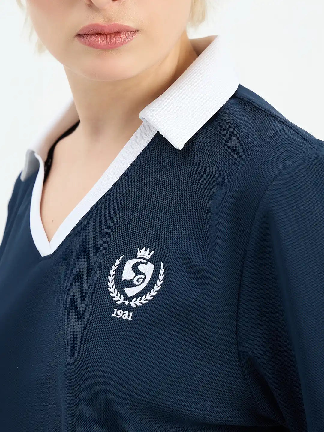 SG H1WP83202 Women Navy Polo T-Shirt