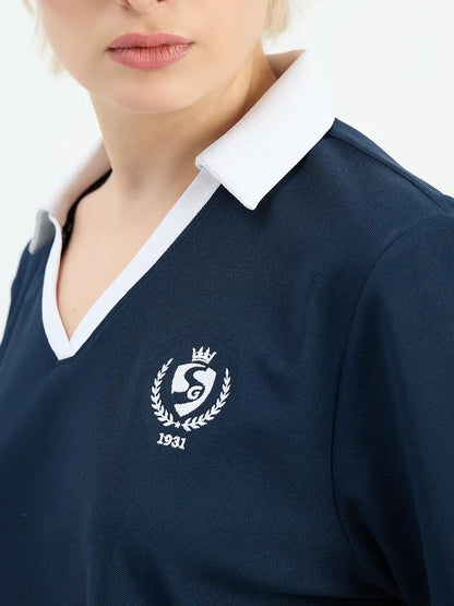 SG H1WP83202 Women Navy Polo T-Shirt