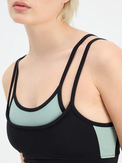 SG H1WSB83322 Women Black Sports Bra