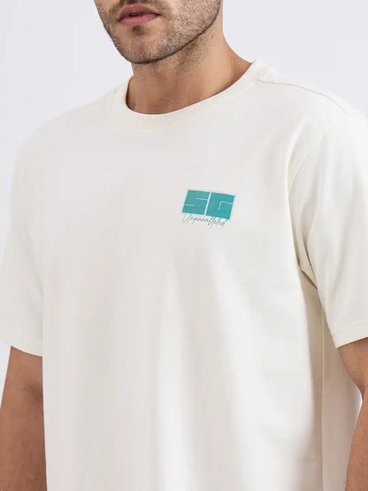 SG H1MT83182 Men Cream T-Shirt