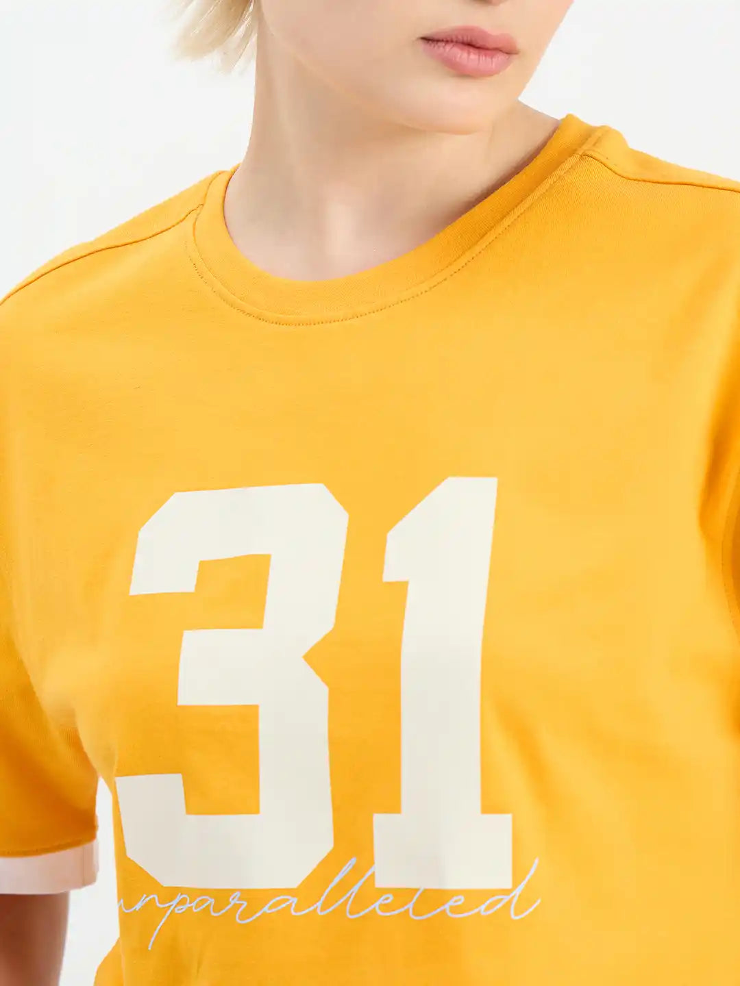 SG H1WT83172 Women Yellow T-Shirt