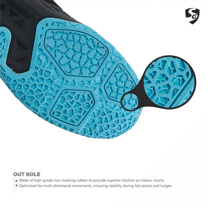 SG COURT PRO Shoes Black/Cyan