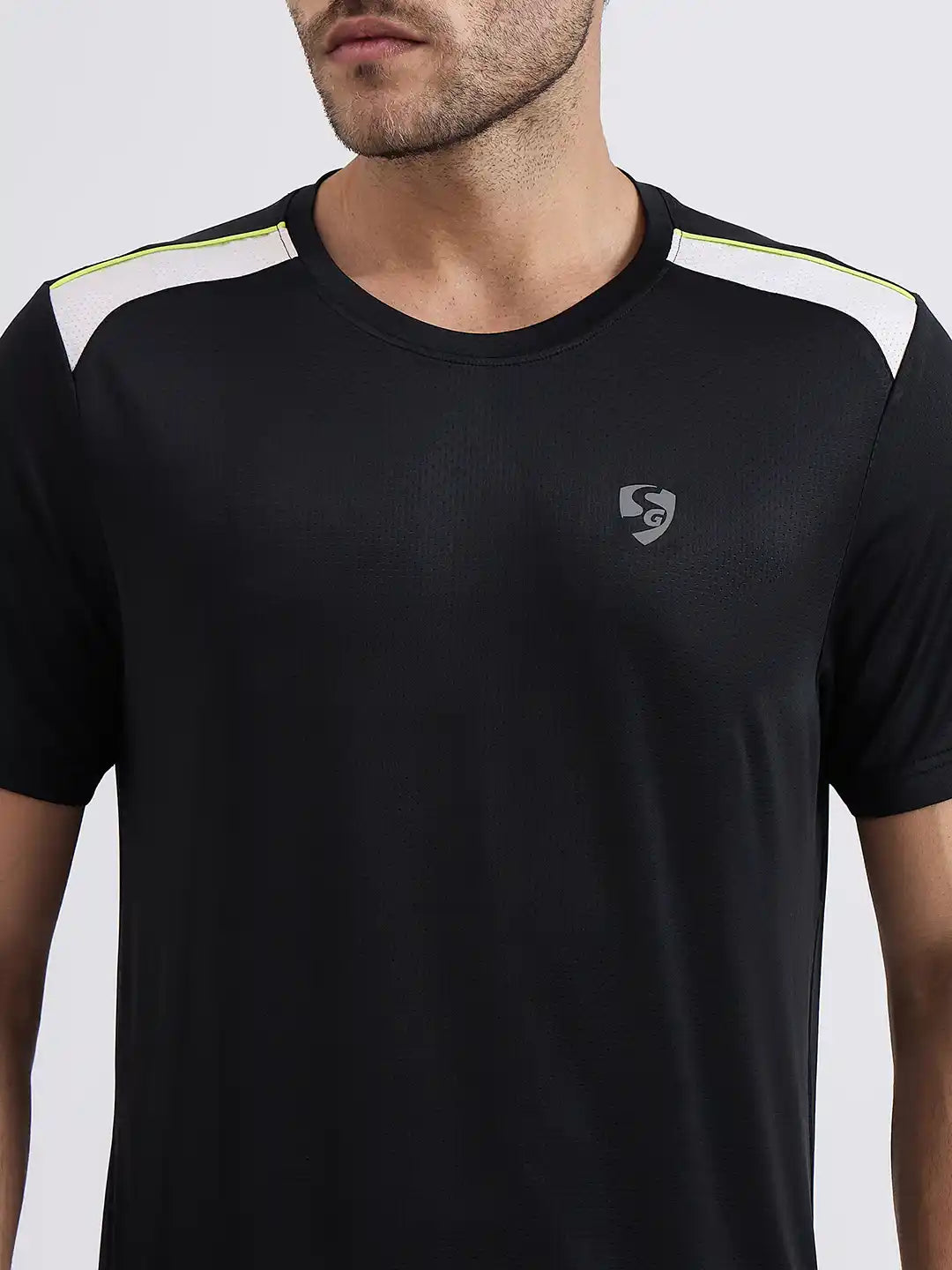 SG H1MT84161 Men Black T-Shirt