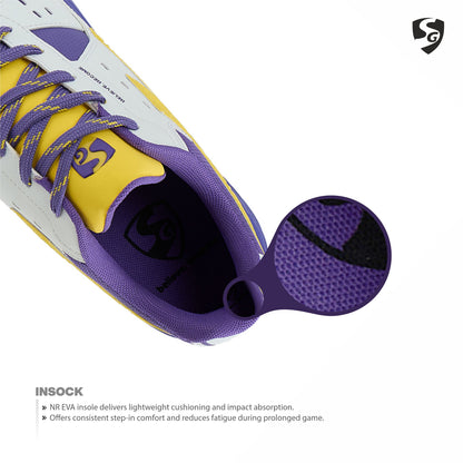 SG CLUB EVO Shoes White/Purple/Yellow