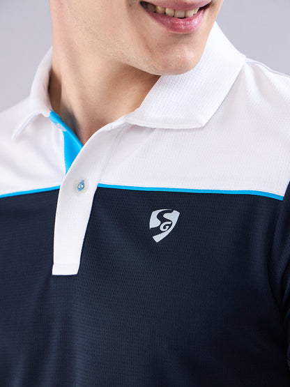 SG Men's Polo T-Shirt Navy/ White