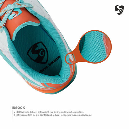 SG CLUB EVO Shoes White/Orange/Aqua