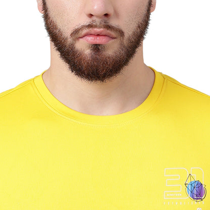 Unpar by SG Round Neck Regular Comfort Fit T-Shirt For Mens & Boys, Yellow | Ideal for Trail Running, Fitness & Training, Jogging, Gym Wear & Fashion Wear