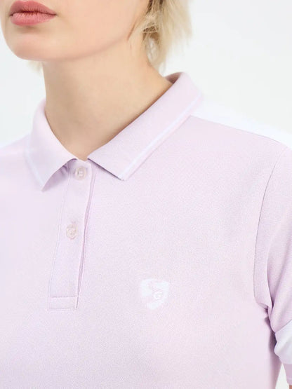 SG H2WP83241 Women Lilac/White Polo T-Shirt