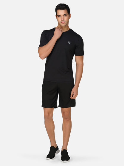 SG Round Neck Regular Comfort Fit T-Shirt For Mens & Boys, Snow White & Deep Black | Ideal for Trail Running, Fitness & Training, Jogging, Gym Wear & Fashion Wear