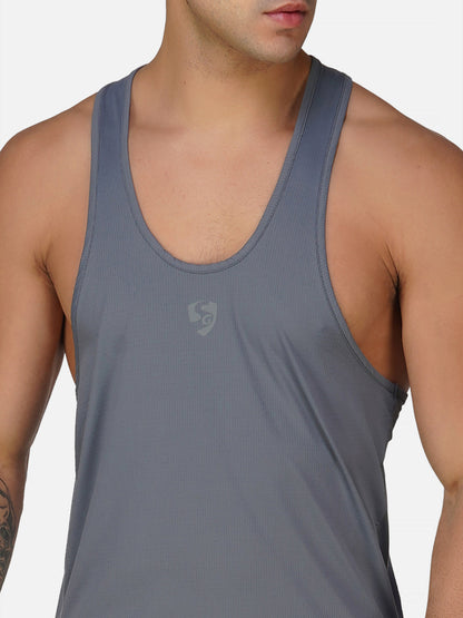 SG Regular Comfort Fit Vest For Mens & Boys, Grey Blue & Cloudy Grey | Ideal for Trail Running, Fitness & Training, Jogging, Gym Wear & Fashion Wear