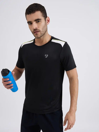 SG H1MT84161 Men Black T-Shirt