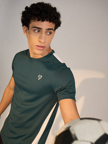 T-SHIRT MEN SG H3MT8209 TEAL GREEN/WHITE