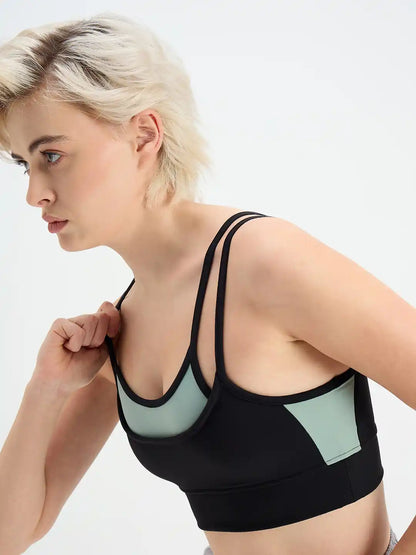 SG H1WSB83322 Women Black Sports Bra