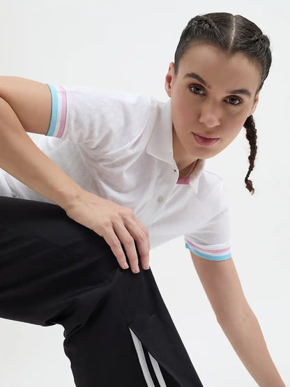 SG H1WP83221 Women White Polo T-Shirt