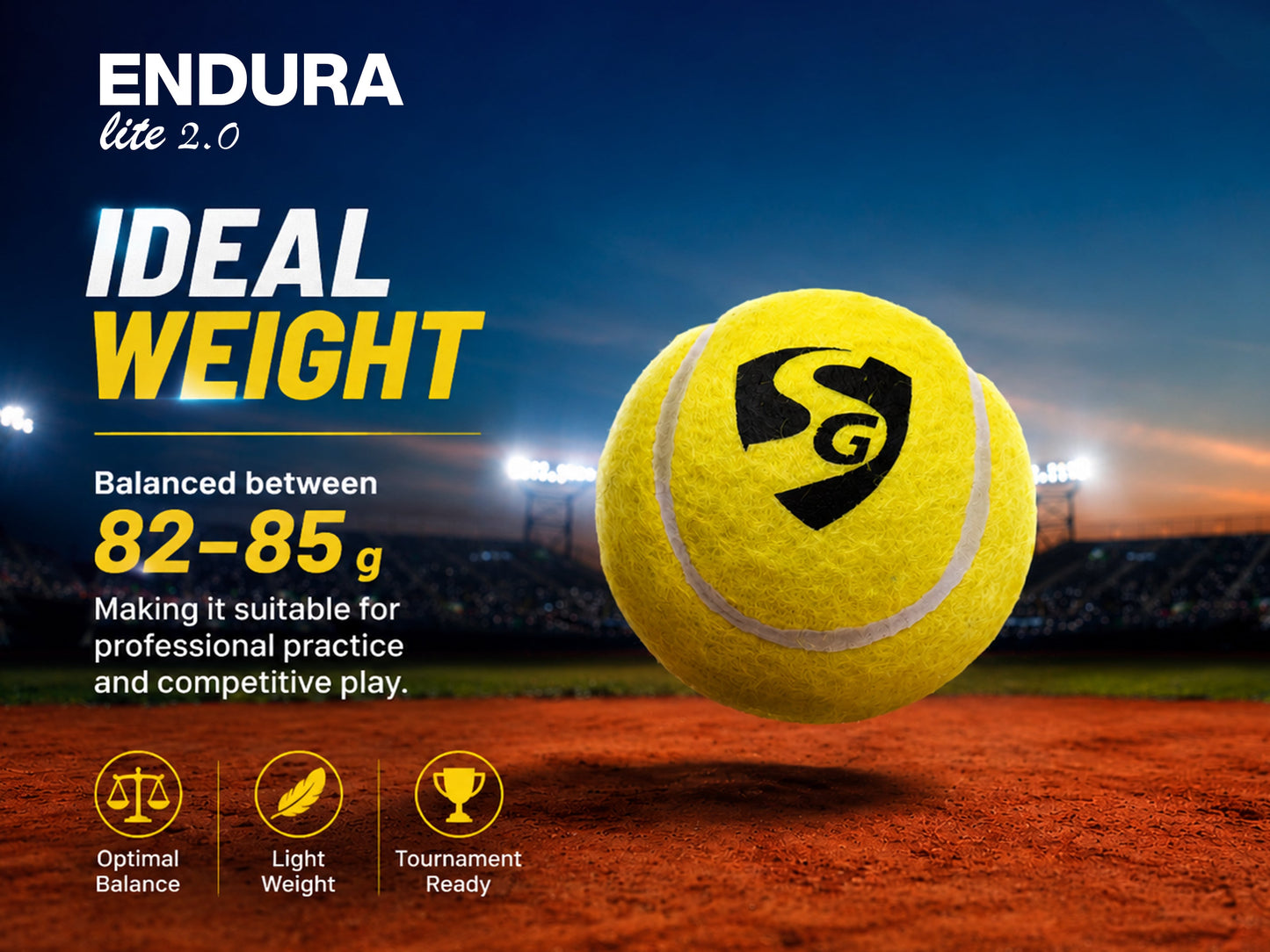 SG Endura Lite 2.0 Tennis Ball(Pack of 6)