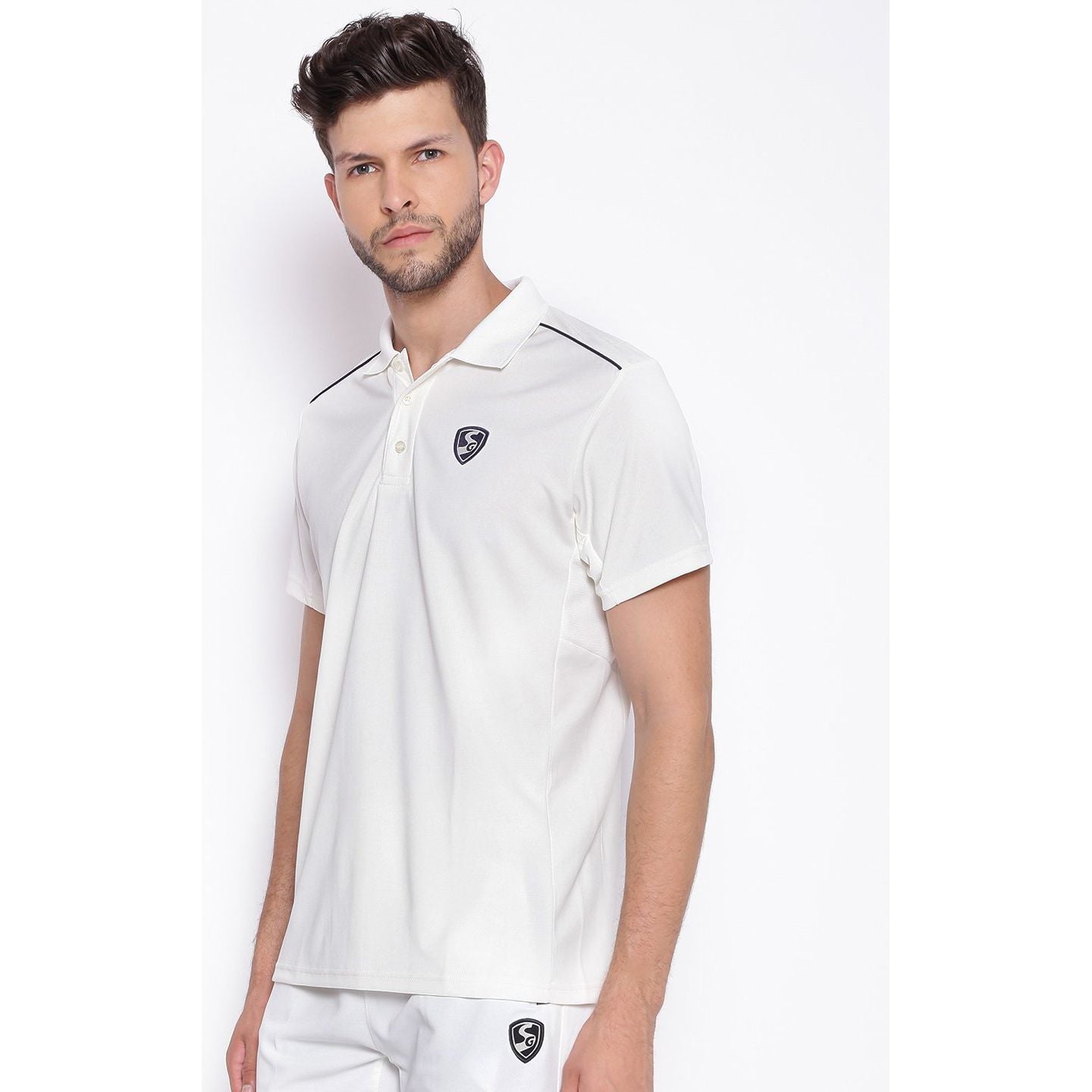 SG Junior Century Half Sleeve Cricket Shirt Whites