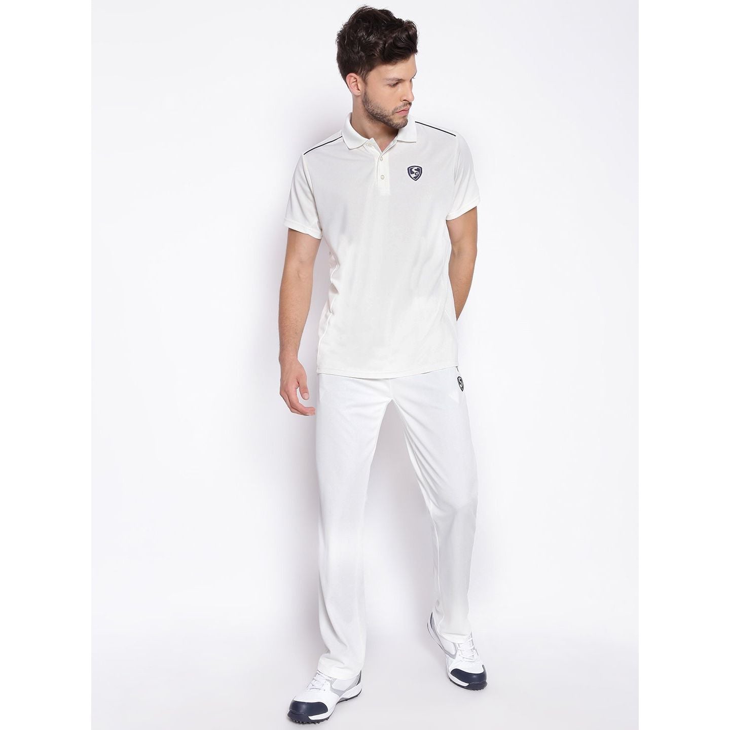 SG Junior Century Half Sleeve Cricket Shirt Whites