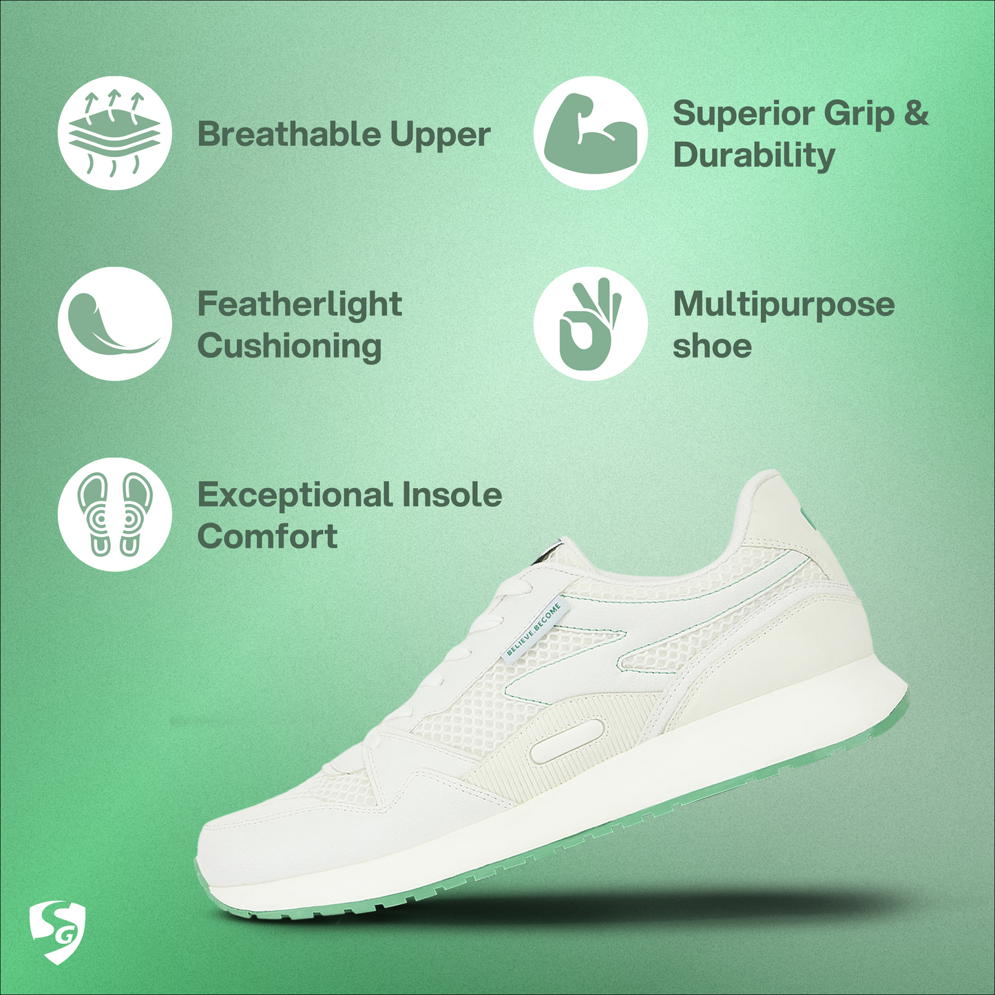 SG COSMOS Lifestyle Shoes - White/Green