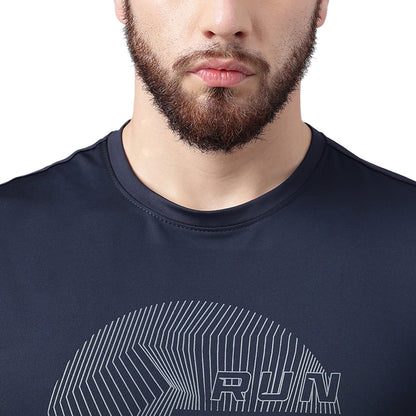 Unpar by SG Round Neck Regular Comfort Fit T-Shirt For Mens & Boys, Navy Blue | Ideal for Trail Running, Fitness & Training, Jogging, Gym Wear & Fashion Wear