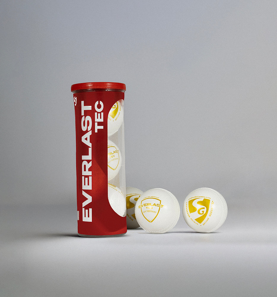 SG Everlast Tec Synthetic Cricket Ball (White) (Pack of 3)