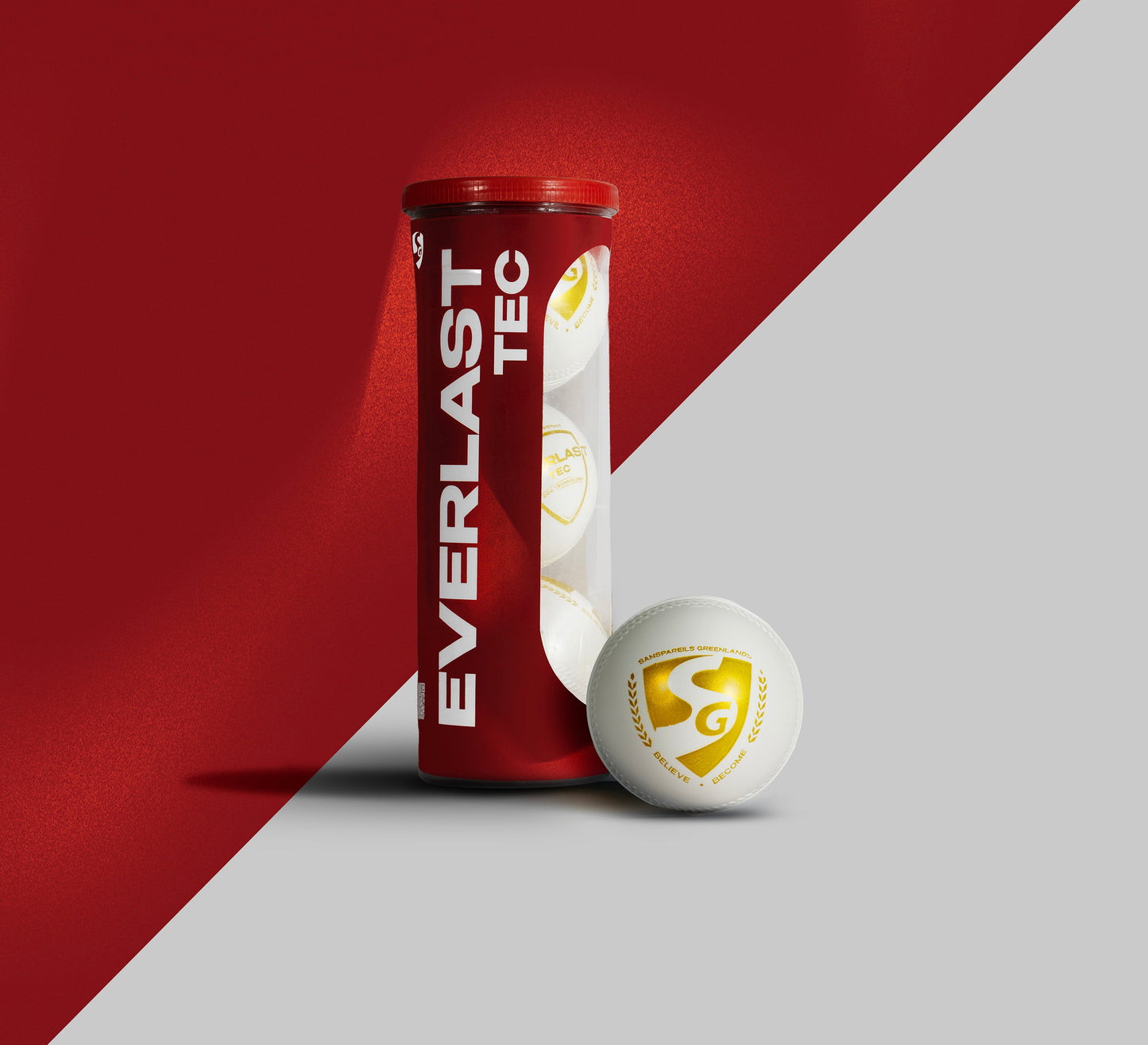 SG Everlast Tec Synthetic Cricket Ball (White) (Pack of 3)