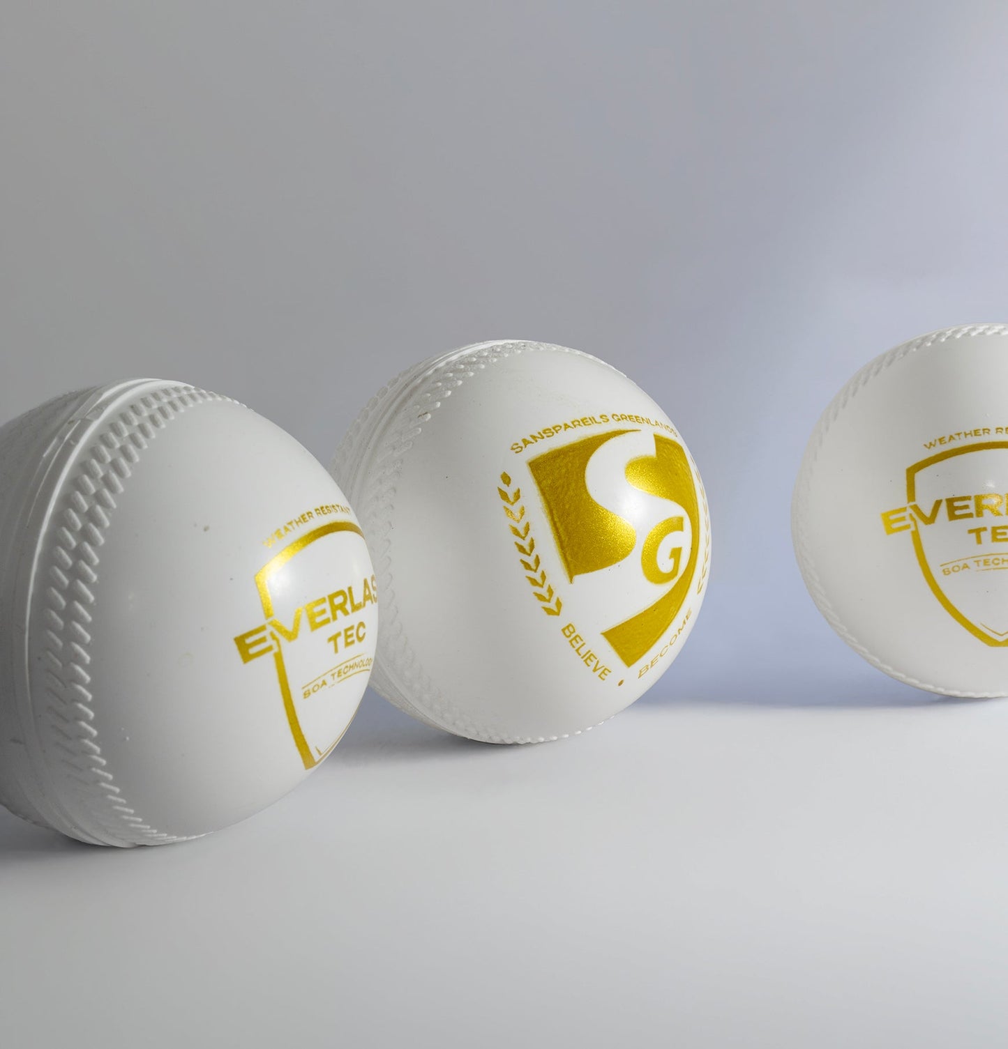SG Everlast Tec Synthetic Cricket Ball (White) (Pack of 3)