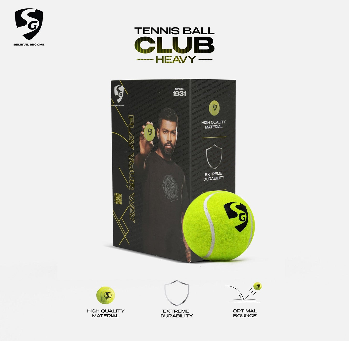 SG Club Heavy Green Cricket Balls (PACK OF 6)